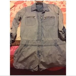 Guess Short Sleeve denim wash romper